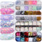 48 Farbe Nagel Pailletten Glitter, Nail Art Strassstein glitzer für gesicht körper glitzer, Shiny Gemischt Runde Dünne 3D Nail art Aufkleber, DIY Dekoration(4 Boxen/48 Gitter)