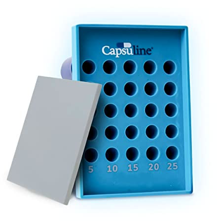 Capsu-Tray Manual Capsule Holding Tray by Capsuline - Suitable for Size 000 Empty Capsules - 25 Count by Capsuline