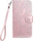 Tiyoo Flip Phone Case for iPhone X/XS,Shockproof Leather Wallet Case with The Tree of Life Pattern,Protective Phone Cover with Card Holder and Magnetic Closure,Premium Phone Cover for iPhone X/XS,Pink