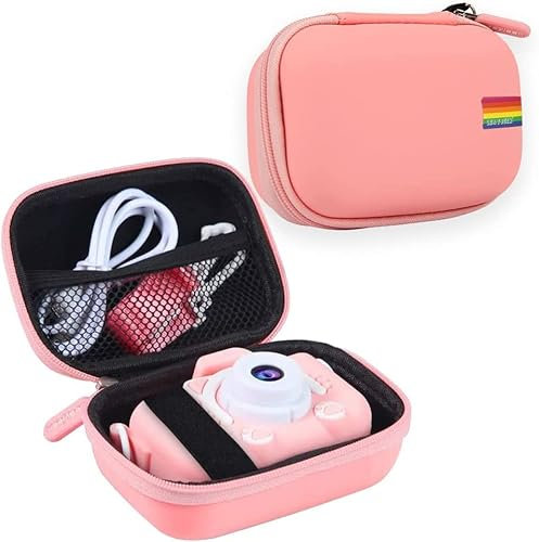 Leayjeen Kids Digital Camera Case, Compatible with Gofunly/Hangrui/Cocopa/GREENKINDER/YunLone/arnssien/Vavkasi, for 3-12 Year Old Kids Toy Christmas Gifts (Case Only) Pink