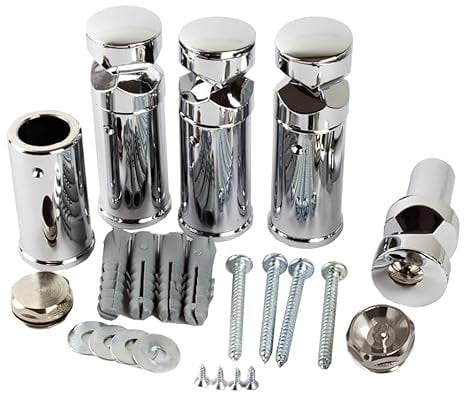 MyHomeware Set of Universal Bracket for Heated Towel RAIL Radiator Flat Or Curved With Plugs