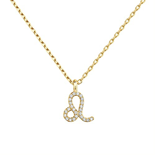 PAVOI 14K Gold Plated Cubic Zirconia Astrology Necklaces for Women - Zodiac Pendant Jewelry Gifts - Zodiac Sign Pendant Necklaces - Leo Necklace