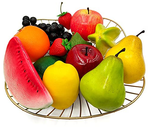 Laiiqi Künstliche Früchte, gefälschte Früchte Ornament Set gefälschter Apfel Zitrone für Heimtextilien, Simulation Obst Ornament Handwerk Food Fotografie Requisiten Esstisch Dekor (12 Stück Mix)