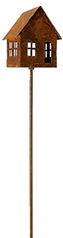 Manufaktur Lichtbogen Rost Gartenstecker Haus 135 cm
