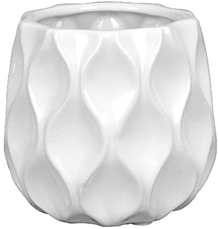 lesser and pavey LP47625 Plant Pot | White Wave | 1 Piece-13x13x14 cm Accessory