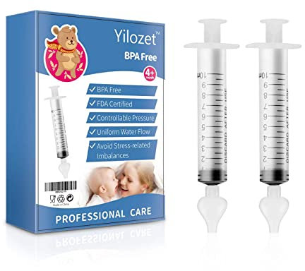 2 pezzi doccia nasale, detergente per il lavaggio nasale riutilizzabile per neonati, lavaggio nasale durevole e sicuro per bambini..