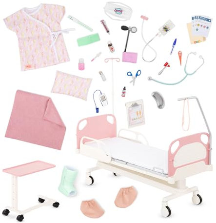 Our Generatioin BD35184Z Krankenhausbett Get Well - Krankenhaus, Spielset, Zubehör für Puppen, Spielhaus, Puppenhaus – Kinder Spielzeug ab 3 Jahre - 45421 HCM Kinzel, Mehrfarbig