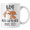 Rente Geschenk Tasse Abschied Personalisiertes Abschiedsgeschenk Rentner 2025 Ruhestand Rentnerin Lustiger Spruch (Weiss)
