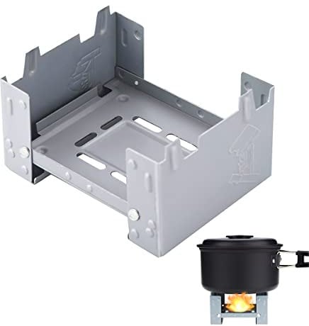 Estufa de Bolsillo Portátil, Taozoey Estufa de Bolsillo Cocina, Mini Estufa de Alcohol Sólido Combustible, Placa de Zinc Engrosada, Estufa Plegable para Camping Mochileros