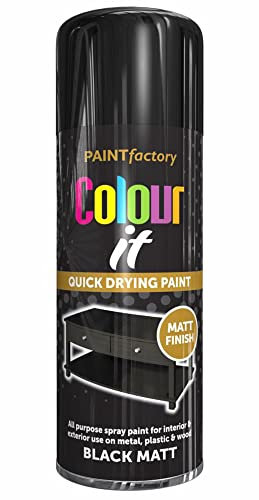 AHS Black Matt Spray Paint 400ML - Quick Drying Interior Exterior Paints - Multipurpose Paint For Metal, Plastic & Wood - Fast Dry And Excellent Coverage - All Purpose Aerosol Spray Paint - 400ML (1)