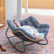 SWITTE Outdoor Schaukelei-Stuhl Indoor Papasan Rattan Weiden-Lounge Modern Royal für Schlafzimmer Wohnzimmer Veranda Garten Rasen - Dunkelgrau