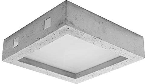 Licht-Erlebnisse LED Deckenleuchte eckig B: 33 cm H: 8 cm flach blendarm Modern Beton Deckenlampe Flur Wohnzimmer