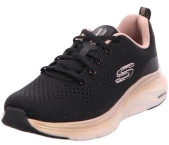 Skechers Femme Mousse Vapeur, Maille Noire et Bordure Or Rose, 36 EU