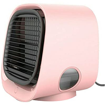 yilin Mini Ventiladores PortáTiles Aire Acondicionado Humidificador Multifuncional Purificador Ventilador Enfriador de Aire de Escritorio USB con Tanque de Agua (Rosa)