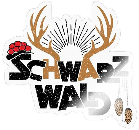 Spreadshirt Schwarzwald Bollenhut Hirschgeweih Schwarzwald Geschenk Sticker, max. 10x10 cm, 10 x 10 cm, Transparent glänzend