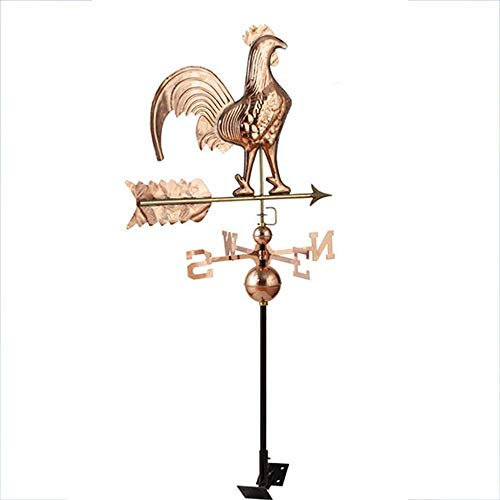Scultura Ornamento,Gallo di Rame Tetto Banderuola,Decorazione del Giardino Banderuola Cortili Esterni Patio Strumenti di Misurazione Professionale Banderuola,Rame(Rame)