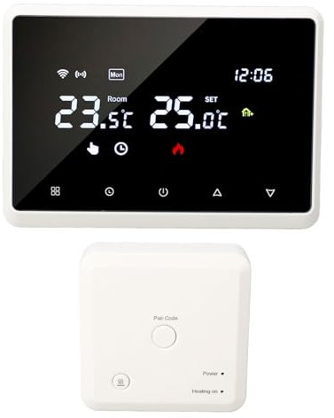 ME98 White Graffiti Drahtloser WiFi-Intelligenter Wandmontierter Ofentemperaturregler, Wasser-Fußbodenheizungs-Temperaturregler, Mobile Fernbedienung 230 V