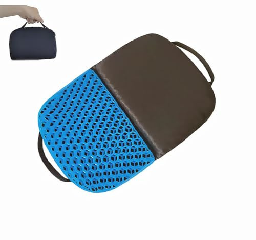 Medhol Gel Seat Cushion, Foldable Seat Cushion Comfortable Travel Seat Cushions Soft Breathable for Chair, Car, Plane Outdoor Activities, Stadium, Picnic, Hiking, Mountaineering Relief Sciatica Pain