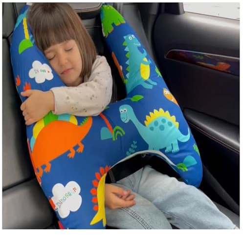 OHAANYY Schlafkissen für Auto Kinder & Reisekissen Kinder Auto, Autokissen Kinder/Schlafkissen Kinder Auto,H förmiges Kissen Auto Geeignet für Urlaubsreisen für Kinder(Keine Kopfstütze enthalten)
