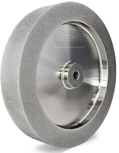 Mega-quadratische CBN-Schleifscheibe, 20,3 cm, 3,8 cm breit, 1,6 cm Dorn (5/8 Zoll), Körnung 320 zum Schärfen von Drechseln, Messern, Hochgeschwindigkeitsstahlwerkzeugen, passend für die meisten 20,3