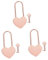 KONTONTY 3 Pièces serrure d'amour serrure et clé cadenas anniversaire boite rangement boite de rangement valise chaînes petits cadenas à bagages cadenas avec clés Alliage de zinc Rose Gold