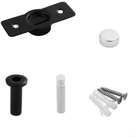 Yhenlovtt Tapón magnético invisible de acero inoxidable, diseño invisible, tope magnético para puertas sin ruido y silenciosas (negro)