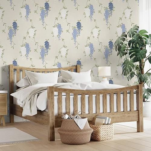 Fine Decor FD43674 Wisteria Floral Blue Tapete, blau