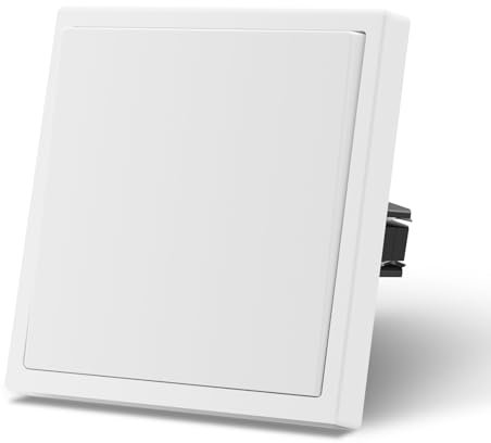 MVAVA Lichtschalter 1 Fach 1 Weg, Lichtschalter Unterputz mit Federanschlüsse, 80mm*80mm Seidig-Matte Wandschalter, Weiß, M3-Serie