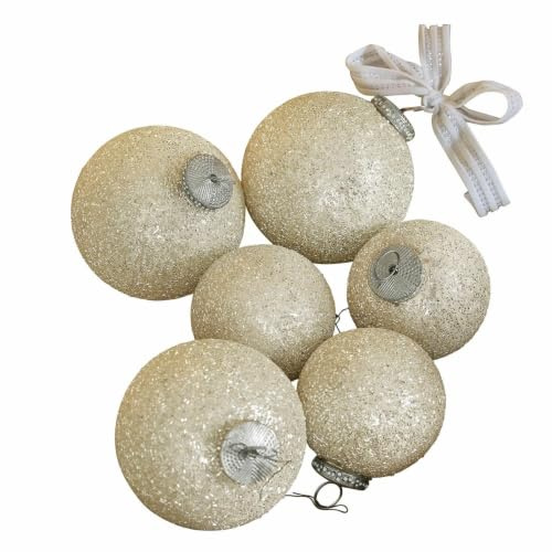 Loberon Weihnachtskugel 6er Set Shariz, Gold | Verschiedene Größen, Mundgeblasen, mit Kleinen Perlen Verziert, Christbaumkugeln, Weihnachtsdeko, Weihnachten, Glas
