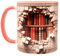 Shopi Zone Tazza in ceramica con design della Biblioteca in effetto 3D - Una tazza unica perfetta per sorprendere gli amanti dei libri e della lettura (rosa)