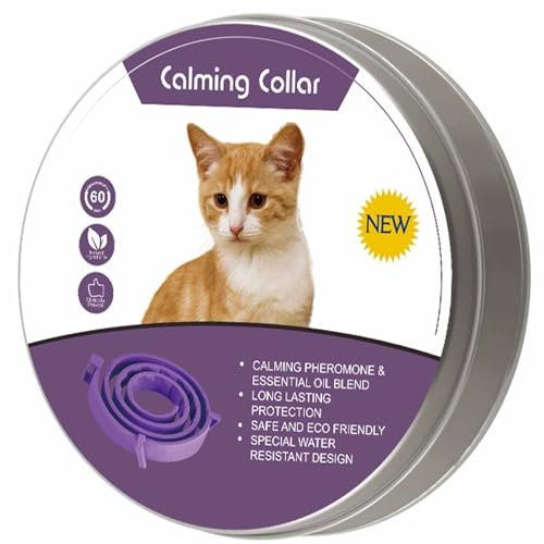 Cat Repellent Treatment, Cat Repellent Collars, Adjustable Cats Repellent Collar, Waterproof, Reflective, Natural Repellent Cats Collar(Single Pack, Purple)