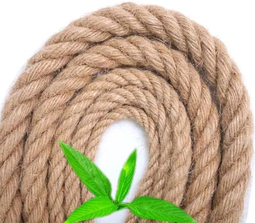 Tread star，Jute Rope ，Natural Garden Jute Twine Cord，Tug of War Rope, Barrier, Handrail,Made of (20mm-30M)