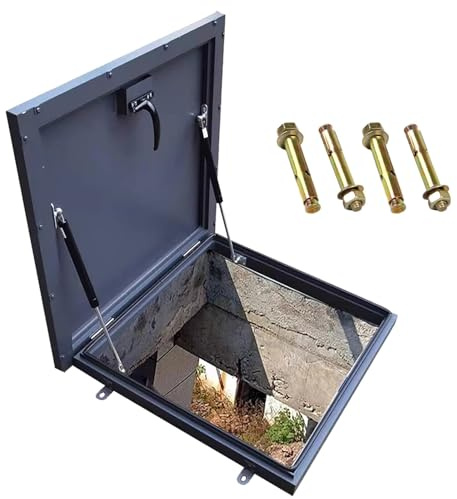 Coperchio Botola Acciaio Zincato Porta Del Tetto... Personalizzabile Tettuccio Di Fuga Per Attico, Seminterrato, Cantina - Coperture Di Uscita Per Tombino/cantine Con & Maniglia Bloccata(75x40cm/29.5x