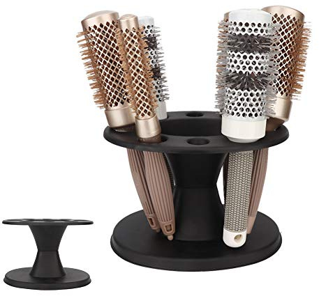 Hairbrush Holder Salon Hair Combs Stand Organizer Display Holder for 8 Hairbrushes and Combs Hairbrush Comb for Home, Hairdressing Salon, Salon (Black)