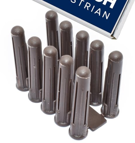1000 x Wall Plugs - Plastic Expansion Brick Screw Fixing Plugs Screw Fixing Wall Expansion Raw Plugs Brick Stone Concrete (Brown)