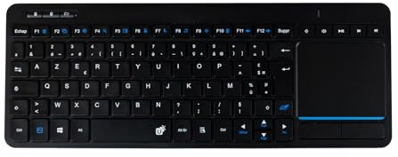 INOVU AT200MK Noir (AZERTY, Français) - Clavier PC - Touchpad - sans-Fil - Dongle USB - Portée de 8m - Compatible PC et Smart TV - Touches multimédia - Veille Automatique - Plug & Play - Noir