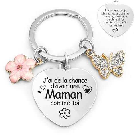 Porte-clés Cadeau Fete Des Meres,Cadeau Maman,Cadeau Anniversaire Maman,Cadeau pour Maman,Porte Clef Maman, Idee Cadeau Maman,Cadeau Mere,Cadeau Jeune Maman,Cadeau Maman Noel.