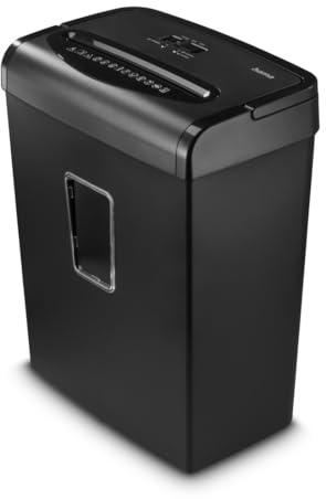Hama Aktenvernichter P5 T5 E4, DSGVO konform, Partikelschnitt | Papierschredder mit Sicherheitsstufe in schwarz, Einzug für Papier und Plastikkarten, tackerklammerfest, mit. 20l Papierkorb