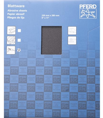 Pferd ECO W Paper Backed Abrasive Sheet, 9 x 11, Water Resistant, 180 Grit, Silicon Carbide (Pack of 50) - Part 46355