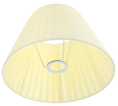 Beiger Plissee Lampenschirm aus Stoff und Metall 30x30x20,5cm | Ersatzschirm, Einfache Montage, Leichtes Design, Schlichtes Faltenmuster, für Tisch oder Stehlampe