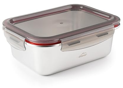 Lacor 64618 – Rechteckiger Ecoinox-Lebensmittelbehälter, Edelstahl... | Aus lebensmittelechtem Edelstahl gefertigt; hohe Korrosionsbeständigkeit und Haltbarkeit im täglichen Gebrauch