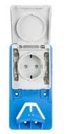 BACHMANN eMobility - Prise de charge de voiture pour voiture électrique - Montage en saillie IP65 16 A - Avec couvercle à charnière, protection contre les contacts et support de câble - Pour un