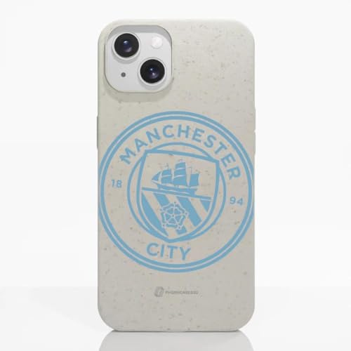 Phone Case for iPhone 13 Official Man City White | PHONECASES3D-Ergonomic Design-Officially Licensed-Tilted Crest Design-Soft Touch & Durable Protection