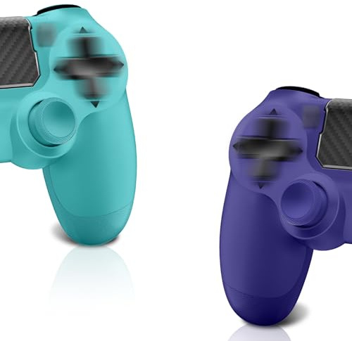 Wireless Controller für P4, Game Controller Kompatibel mit P4/Pro/Slim/PC, Bluetooth Gamepad Joystick mit Touchpanel, 3,5 mm Audiobuchse, Sechs-Achsen-Upgrade (Blau+Lila)