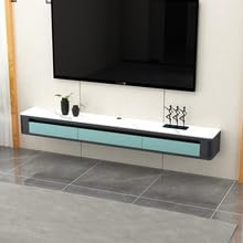 HONKERW Sideboard Fully Assembled Floating TV Stand Wall Mount TV Console with Doors Under Shelf for Living Room Bedroom tv Schrank(Bleu,120cm)