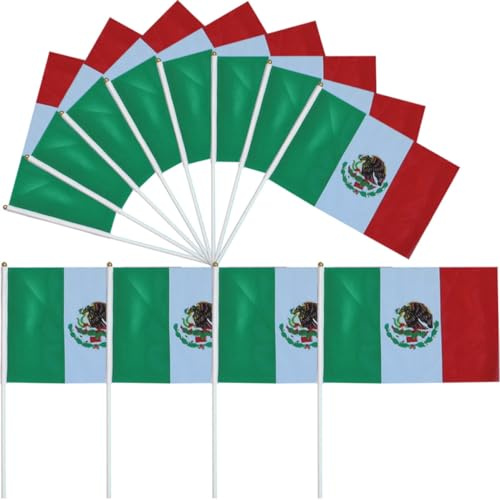 50 Pièces Drapeau du Mexique à Piquer, Petit Format | Lot de Drapeaux Miniatures, Usage Décoration Maison et Événements Historiques, Accessoires en Plastique