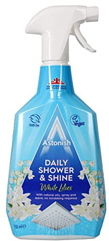 Astonish Daily Shower and Shine, Vegan and Cruelty-free Shower Spray, 750ml, White Lilies