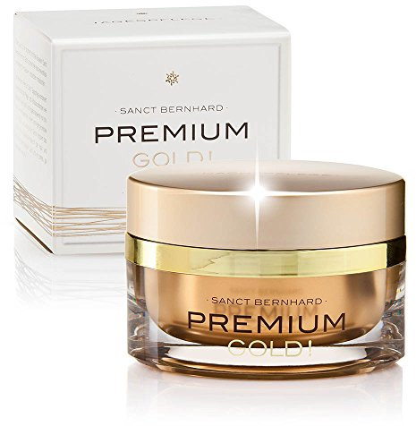 Sanct Bernhard Premium Gold! Tagespflege mit 24-karätigem Goldpulver, Sheabutter, Kukuinussöl 50 ml