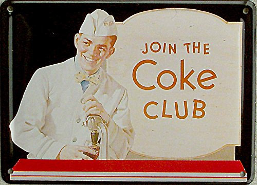 Mini-Blechschild Coca Cola - Join the Coke Club, 11 x 8 cm