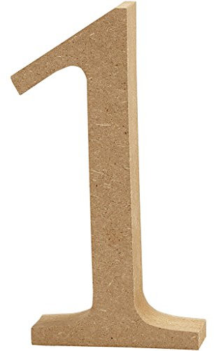 Creativ 2,5 cm MDF Nummer, braun, 13 x 2 cm